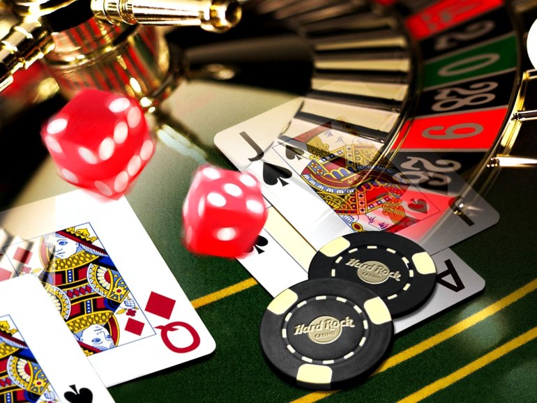 Ruleta, dados, cartas, fichas del HardRock Casino