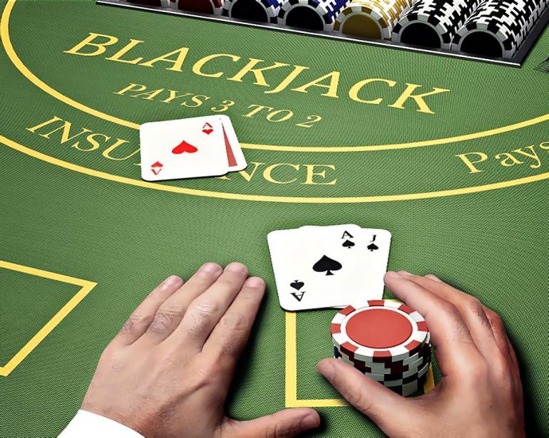 jugador de blackjack en casino