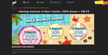 225% + 100 FS for new players on Booi: Casino en línea Booi