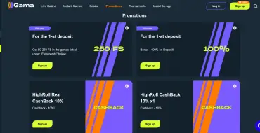 550% up to 900€ for new players at Gama: Casino en línea Gama