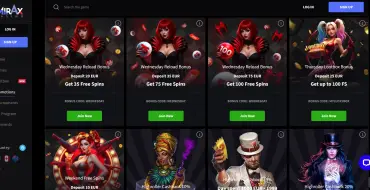 Monday Reload Bonus up to € 500 and 50 FS at Mirax Casino: Casino en línea Mirax