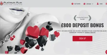 Welcome package up to £800 at Platinum Play: Casino Platinum Play
