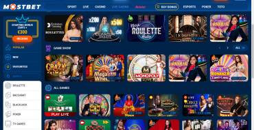 MostBet Casino: Casino en vivo