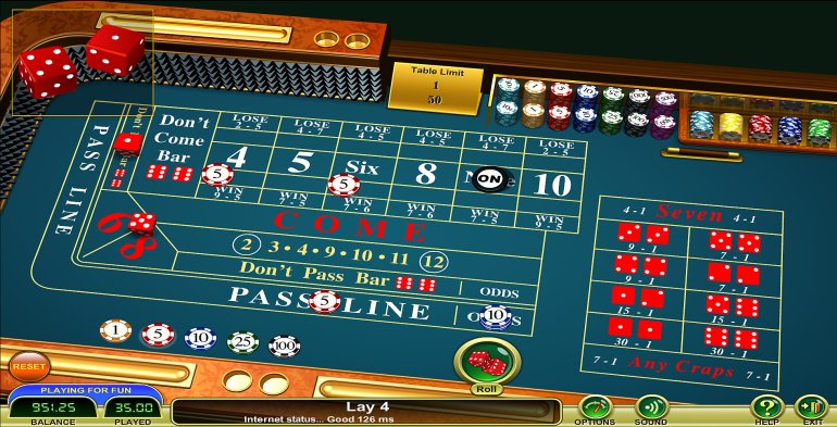 Estamos empezando a jugar a los dados en un casino en línea
