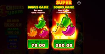 3 Chillies and Joker: Hold and Win: Características únicas