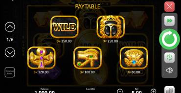 3 Coins Egypt: Tabla de pagos
