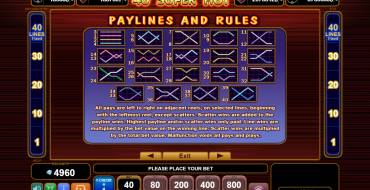 40 Super Hot: Reglas del juego