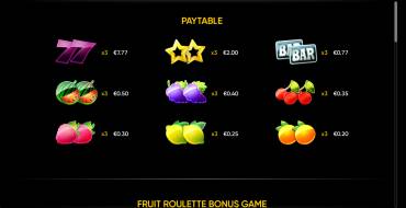 7 Bonus Up: Tabla de pagos
