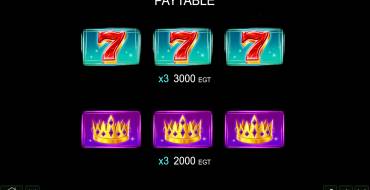 7 & Crystals Dice: Tabla de pagos 1