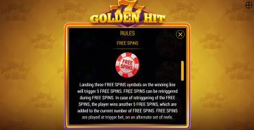 777 Golden Hit: Tiradas gratuitas y/o re-giros