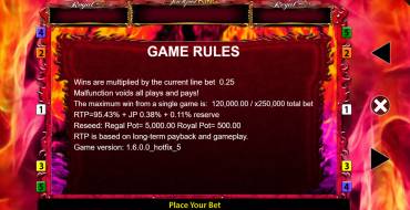 7's Deluxe Jackpot King: Reglas