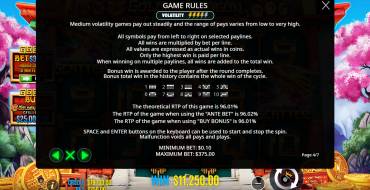 8 Golden Dragon Challenge: Tabla de pagos