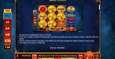 9 Coins Grand Diamond Edition: Reglas
