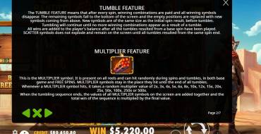 Bandit Megaways: Tabla de pagos