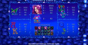 Beauty Fairy: Tabla de pagos