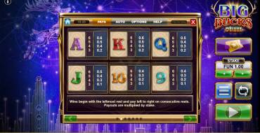 Big Bucks Deluxe: Tabla de pagos 2
