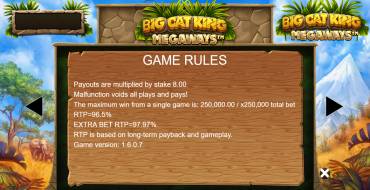 Big Cat King Megaways: Reglas