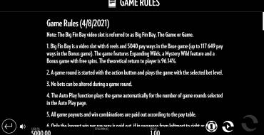 Big Fin Bay: Reglas