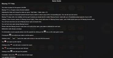 Blazing 777: Reglas