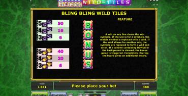 Bling! Bling! Wild-Tiles: Reglas del juego