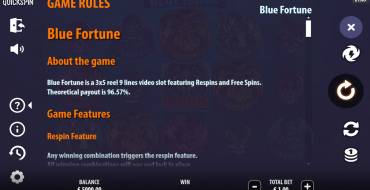 Blue Fortune: Reglas