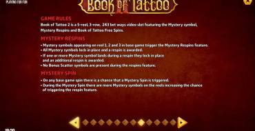 Book of Tattoo 2: Reglas