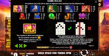 Buffalo King Megaways: Tabla de pagos