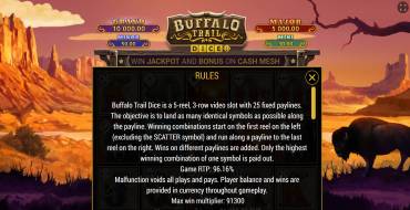 Buffalo Trail Dice: Reglas