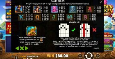 Captain Kraken Megaways: Tabla de pagos