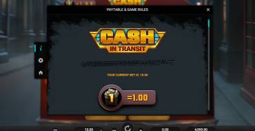 Cash in Transit: Tabla de pagos