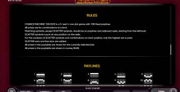 Chance Machine 100 Dice: Reglas