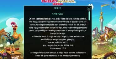 Chicken Madness Dice: Reglas