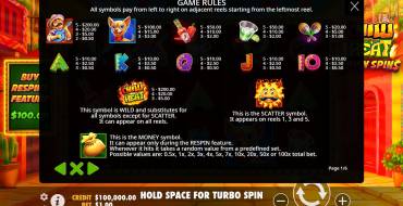 Chilli Heat Spicy Spins: Tabla de pagos