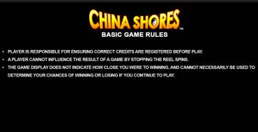 China Shores: Reglas