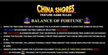 China Shores: Juegos de bonificación
