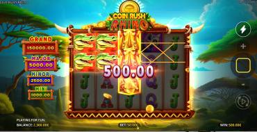 Coin Rush Rhino Running Wins: Interfaz
