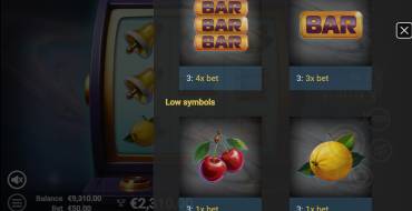 Cosmic Jokers: Tabla de pagos