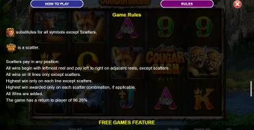 Cougar Cash: Reglas