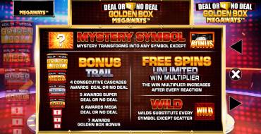 Deal or No Deal: Golden Box Megaways: Tiradas gratuitas y/o re-giros