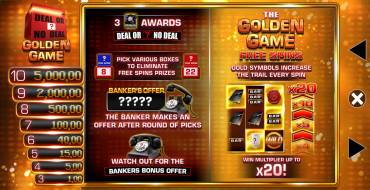 Deal or No Deal: Golden Game: Tiradas gratuitas y/o re-giros
