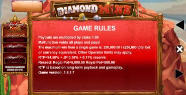 Diamond Mine Megaways Jackpot King: Reglas