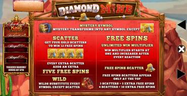 Diamond Mine Megaways Jackpot King: Tiradas gratuitas y/o re-giros