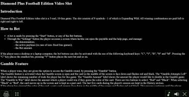 Diamond Plus Football Edition: Reglas