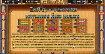 Egypt Sky Egypt Quest: Reglas