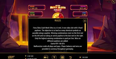 Fiery Slots Cash Mesh Ultra Dice: Reglas