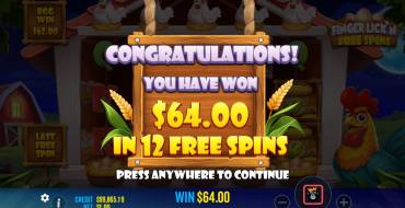 Finger Lick’n Free Spins: Ganancias