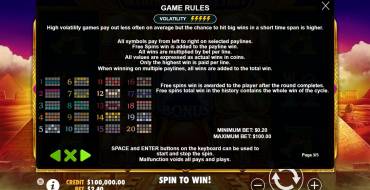 Fortune of Giza: Reglas