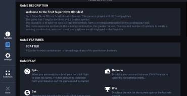 Fruit Super Nova 80: Reglas