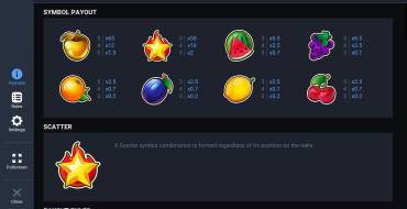 Fruit Super Nova 80: Tabla de pagos