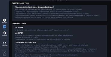 Fruit Super Nova Jackpot: Reglas